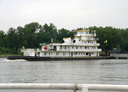 Mississippi River Tug Boat Pusing a Barge