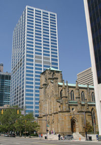 Old Church near New office building
