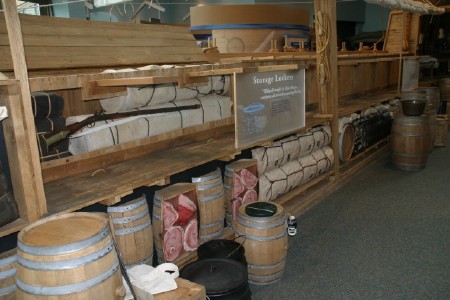 Cutaway view of  sailing vessel