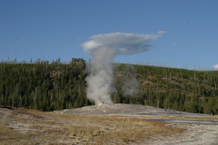 Old Faithful after eruption