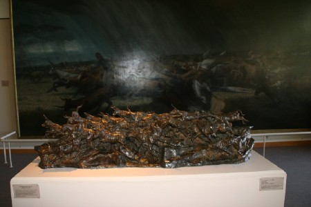 Bronze sculpture study and resulting painting