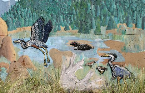Birds on Mural in Newport, OR