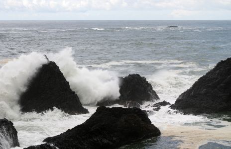 Waves Crashing on Seal Rocks, near Waldport, OR