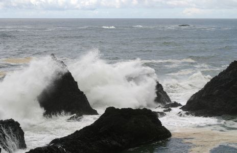Waves Crashing on Seal Rocks, near Waldport, OR