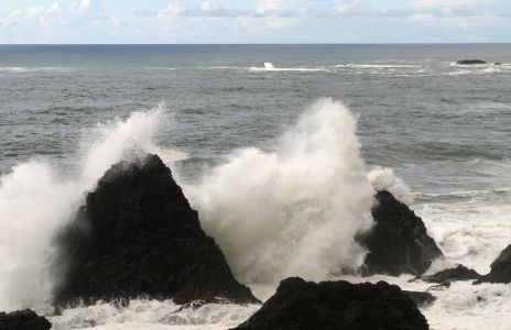 Waves Crashing on Seal Rocks, near Waldport, OR