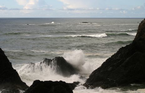 Waves Crashing on Seal Rocks, near Waldport, OR