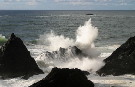 Waves Crashing on Seal Rocks, near Waldport, OR