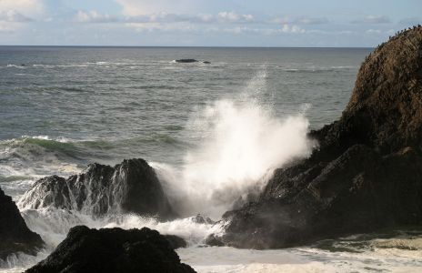 Waves Crashing on Seal Rocks, near Waldport, OR