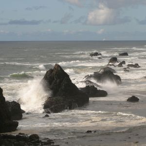 Waves Crashing on Seal Rocks, near Waldport, OR