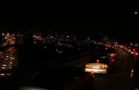Rush hour traffic in Los Angeles, CA