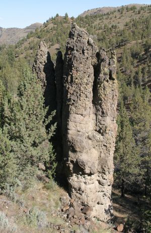 Rock Formation near John Day Lava Beds in Eastern Oregon