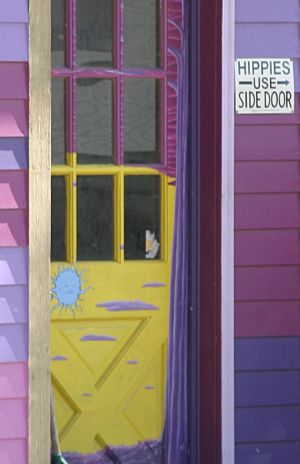 Very Odd Front Door and Sign