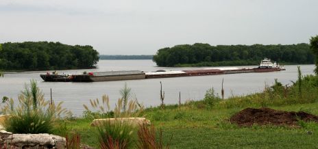 Barge on Mississippi River