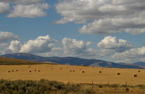 Clouds over Montana Hay Field - 