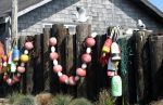Fishing Floats hanging on Old Dock Piers