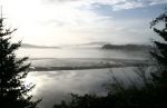 Foggy Alsea Bay at Low Tide, Waldport, OR
